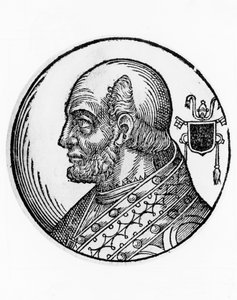 Theodorus I:n (kuoli 649), katolisen kirkon 73. paavin muotokuva vuodelta 642, kaiverrus tekijältä William Walcutt