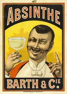 Mainos Barth & Cie -absintista, Chalon sur Saone (Saone et Loire, Ranska), noin 1890 tekijältä Frederick (attr. to) Barnard