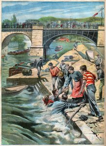 Sauvetage dans la Seine. Pelastus Seinen. tekijältä John Pardon