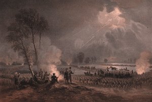Kenraali Mac-Mahonin toinen Ranskan armeijajoukko ohittaa Ticinon Turbigossa Lombardian osavaltiossa tekijältä William Walcutt