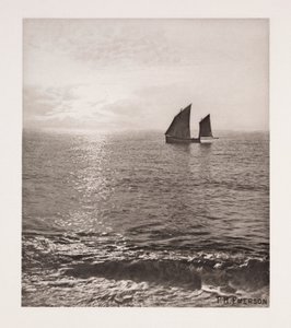 "Auringonnousu merellä" (lever de soleil en mer) tekijältä Frederick (attr. to) Barnard