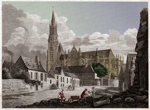 Senlisin katedraali. noin 1840 (kaiverrus) tekijältä . .