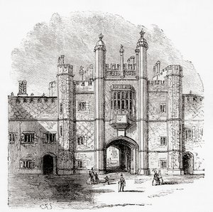 Portti Eton Collegeen, Eton, Berkshire, Englanti, nähty täällä 1800-luvulla. tekijältä . .