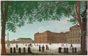 Wurzburgin asuinpaikka, Princes Eveques en Baijerin linna. noin 1850 (kaiverrus) tekijältä . .