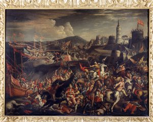Saraseenien hyökkäys Maltan saarella, jota Knights Hospitaller puolusti vuonna 1565 tekijältä Italian School