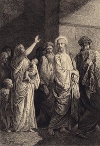 Nainen ylistää Jeesusta tekijältä after Albert Robida