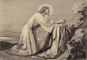 Jeesus rukoilee tekijältä after Albert Robida