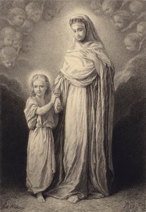 Jeesus-lapsi ja hänen äitinsä tekijältä after Albert Robida