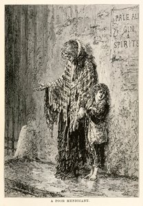 Köyhä ryöstäjä Jules Vernen (1828-1905) teoksesta Maailman ympäri kahdeksassakymmenessä päivässä, kaiverrus Louis Dumont (s.1822) 1873