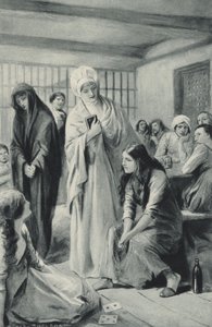 Elizabeth Fry kävelee vapaasti sisään ja ulos Newgaten vankityrmistä tekijältä after Charles Mills Sheldon