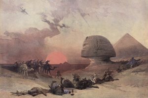Cheopsin ja Sfinksin pyramidi lähellä Gizaa, Egypti