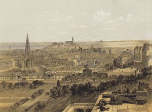 Näkymä Edinburghiin linnasta (chromolitho)