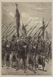 Liput kannettuna kulkueessa tekijältä after Denis Auguste Marie Raffet