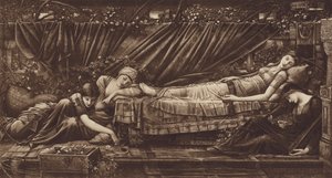 Nukkuva kaunotar tekijältä after Edward Coley Burne-Jones