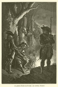 Kenraali Hoche bivouacissa, kenraali Hoche tekijältä after Emile Antoine Bayard