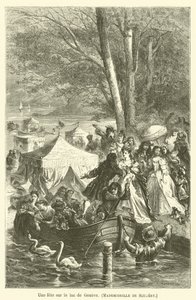Juhlat Genevejärvellä, Mademoiselle de Scudery tekijältä after Emile Antoine Bayard