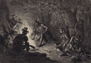 Vankeja Wyomingin laaksosta tekijältä after Felix Octavius Carr Darley