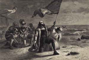 Kolumbuksen laskeutuminen tekijältä after Felix Octavius Carr Darley