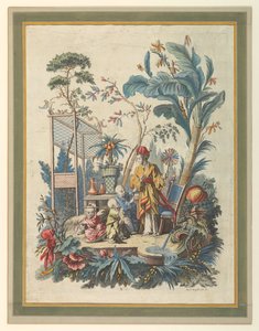 Levy 7 sarjasta kiinalaisia genrekohtauksia tekijältä after Francois Boucher