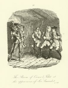 Tobias Smollettin kuvitus Launcelot Greaves -teoksesta. tekijältä after George Cruikshank