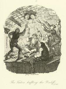 Tobias Smollettin kuvitus Peregrine Pickle -teokseen. tekijältä after George Cruikshank