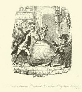 Tobias Smollettin kuvitus Roderick Randomille tekijältä after George Cruikshank