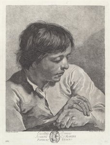 Nuori mies kädet ristissä tekijältä after Giovanni Battista Piazzetta Pietro Scattaglia and Innocente Alessandri