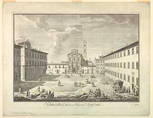 Näkymä Firenzeen, lautanen "XXIV:n valinta Näkymät Firenzen kaupungin pääalueille, aukioille, kirkoille ja palatseille"