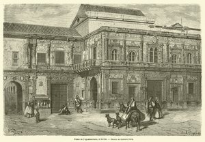 Palais de lAy Ayuntamiento, Sevilla tekijältä Gustave after Dore