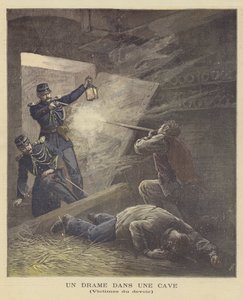 Ammuskelu kellarissa tekijältä after Henri Meyer