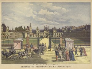 Ranskan presidentin saapuminen Palais de Fontainebleauhun