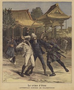 Salamurhayritys Venäjän Tsesarevitš Nikolai vastaan, Otsu, Japani, 1891 tekijältä after Henri Meyer