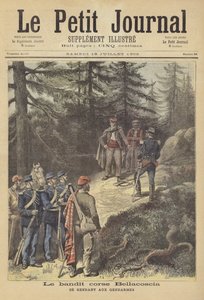 Korsikalainen rosvo Antoine Bellacoscia antautumassa poliisille