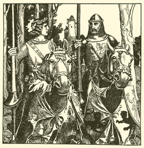 Sir Percival ja Sir Lamorack ratsastavat yhdessä