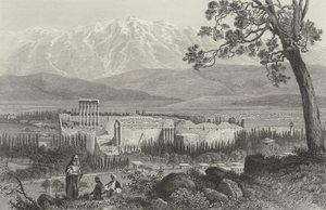 Libanon Range ja Baalbec tekijältä after John Douglas Woodward