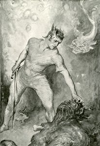 Beowulf leikkaa pois Grendelin pään