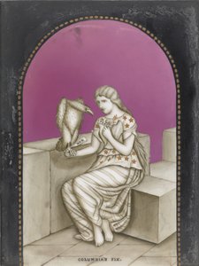 Columbias Fix, n.1861-65 (matalapoltettu emalimaalaus posliinille). tekijältä after John Tenniel