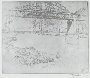 City Bridge, St. Louis [alhaalla] tekijältä after Joseph Pennell