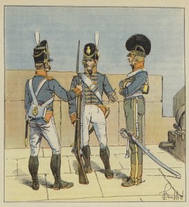 Englantilainen tykistö, Jalan, Hevosen selässä tekijältä after Louis Charles Bombled