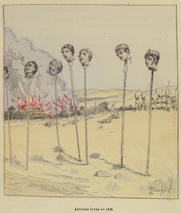 Julmuudet hovas en 1845 tekijältä after Louis Charles Bombled