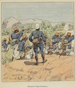 Hyökkäys Andratran kylään tekijältä after Louis Charles Bombled