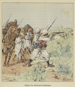 Fahavolojen hyökkäys saattueeseen tekijältä after Louis Charles Bombled