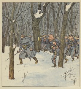 Sarthe-puhelimien pistinlataus metsässä tekijältä after Louis Charles Bombled