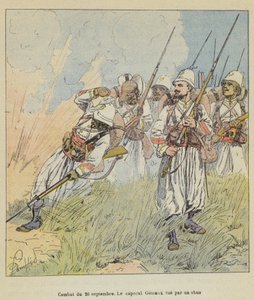 Taistelu 26. syyskuuta, alikersantti Gemaux tappaa kuorella tekijältä after Louis Charles Bombled