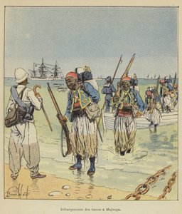Turcojen laskeutuminen Majungaan tekijältä after Louis Charles Bombled