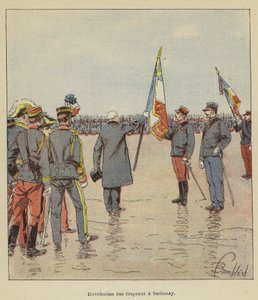 Lippujen jakelu Sathonayssa tekijältä after Louis Charles Bombled