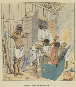 Fahavalos heittää Madagaskarin laatikkoa tekijältä after Louis Charles Bombled
