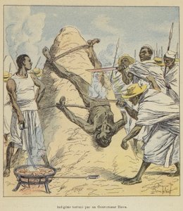 Kuvernööri Hovan harjoittama alkuperäiskansojen kidutus tekijältä after Louis Charles Bombled