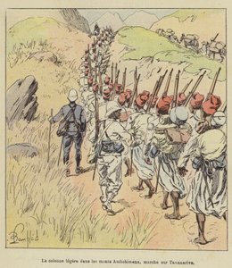 Valopylväs Ambohimena-vuorilla marssimassa Antananarivossa tekijältä after Louis Charles Bombled