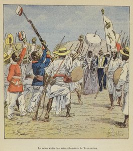 Kuningatar vierailee Antananarivon valtimoissa tekijältä after Louis Charles Bombled